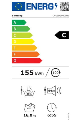 Sèche-linge pompe à chaleur Samsung DV16DG8600BV