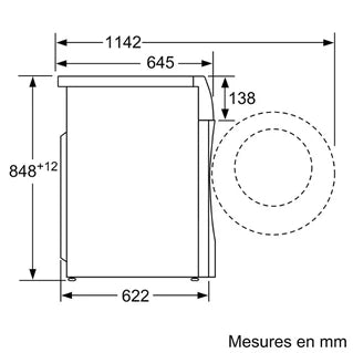 Lave-linge séchant Siemens WN54C2A0FR Blanc