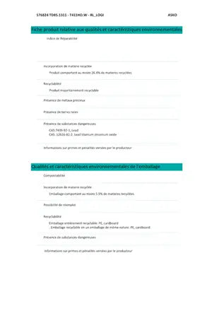 Sèche-linge pompe à chaleur Asko T411HD.W Blanc