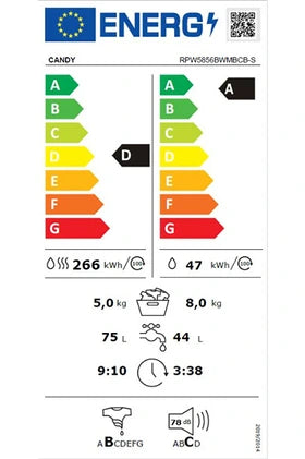 Lave-linge séchant Candy RPW5856BWMBCB-S