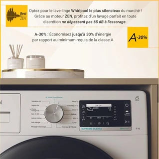 Lave-linge hublot Whirlpool W8X89AD SILENCE FR AUTODOSE