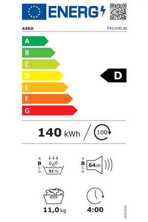 Sèche-linge pompe à chaleur Asko T411HD.W Blanc