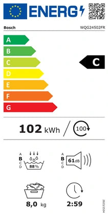 Sèche-linge à condensation Bosch Sèche-linge pompe à chaleur 60cm 9kg WQG24502FR
