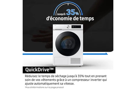 Sèche-linge pompe à chaleur Samsung DV90DB7845GB Noir