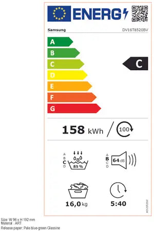 Sèche-linge pompe à chaleur Samsung DV16T8520BV