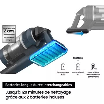 Aspirateur balai SAMSUNG Jet 95 Pet 2 Batteries VS20C95D2TK