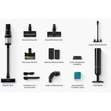 Aspirateur balai  SAMSUNG Bespoke Jet AI 2 batteries VS28C9784QK