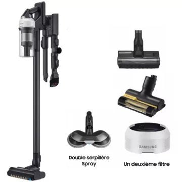 Aspirateur balai SAMSUNG Pack Jet 85 Pet + Double serpillière spray + 2ème filtre